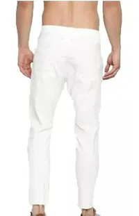 FLAYING MEN KNEE SLIT WHITE JEANS-thumb1