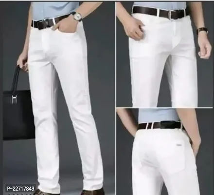 FLAYING MEN PLAIN WHITE JEANS