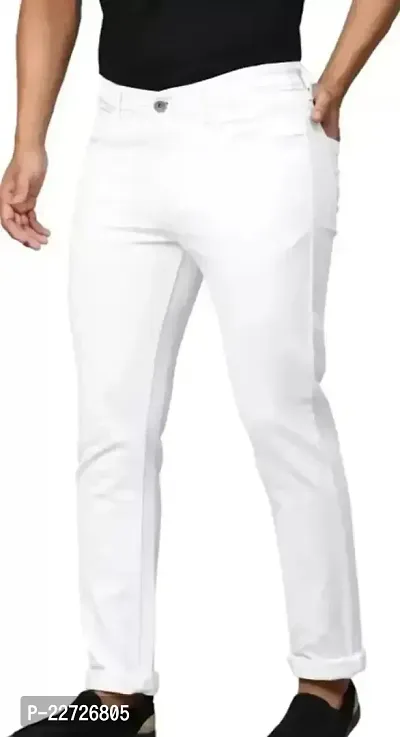 FLAYING MEN PLAIN WHITE JEANS-thumb0