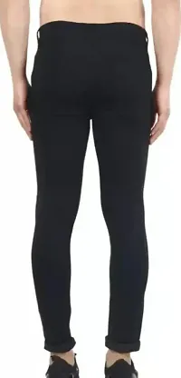 FLAYING MEN KNEE SLIT BLACK JEANS-thumb3