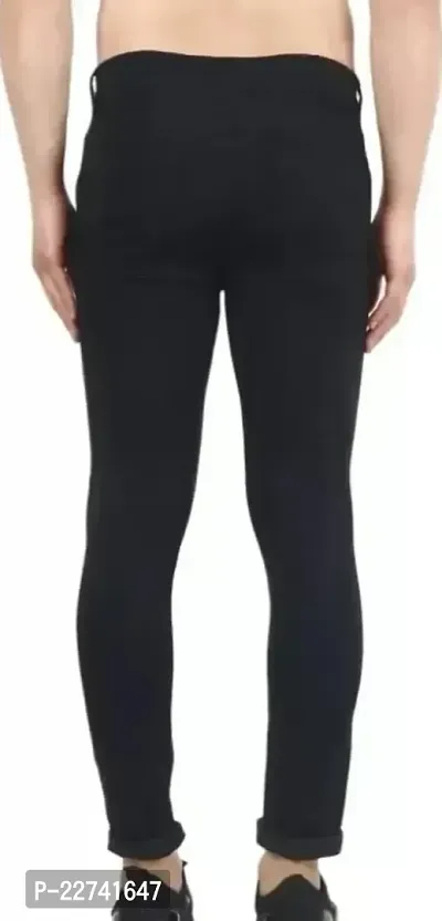 FLAYING MEN KNEE SLIT BLACK JEANS-thumb2