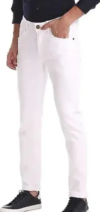 FLAYING MEN PLAIN WHITE JEANS-thumb1