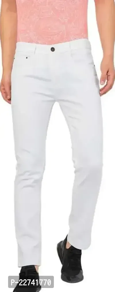 FLAYING MEN PLAIN WHITE JEANS-thumb0