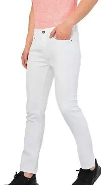 FLAYING MEN PLAIN WHITE JEANS-thumb1