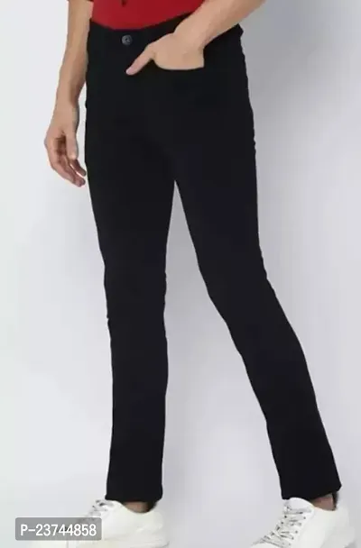 MEN PLAIN BLACK JEANS-thumb3