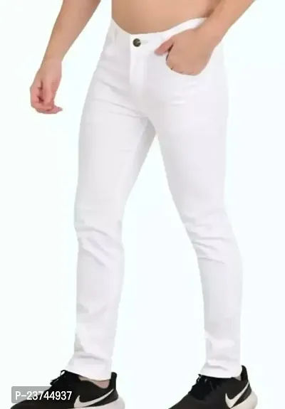 MEN PLAIN WHITE JEANS-thumb3