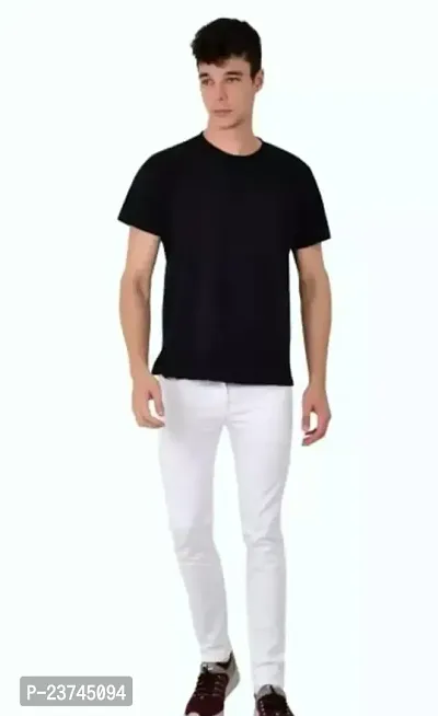 MEN PLAIN WHITE JEANS-thumb3