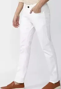 MEN PLAIN WHITE JEANS-thumb1