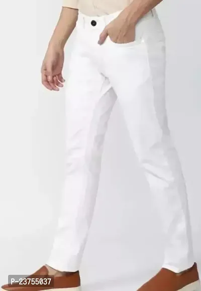 MEN PLAIN WHITE JEANS-thumb2