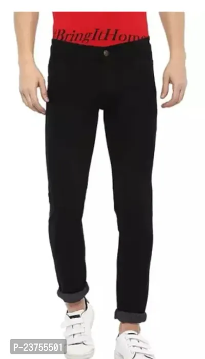 MEN PLAIN BLACK JEANS-thumb0