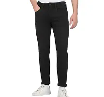 MEN PLAIN BLACK JEANS-thumb1