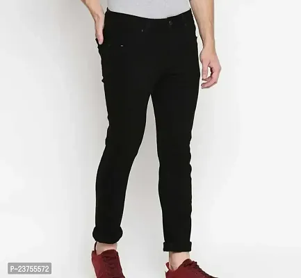 MEN PLAIN BLACK JEANS-thumb3