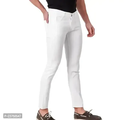 MEN PLAIN WHITE JEANS-thumb5