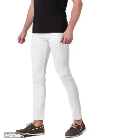 MEN PLAIN WHITE JEANS-thumb3