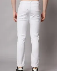 MEN KNEE SLIT WHITE JEANS-thumb1