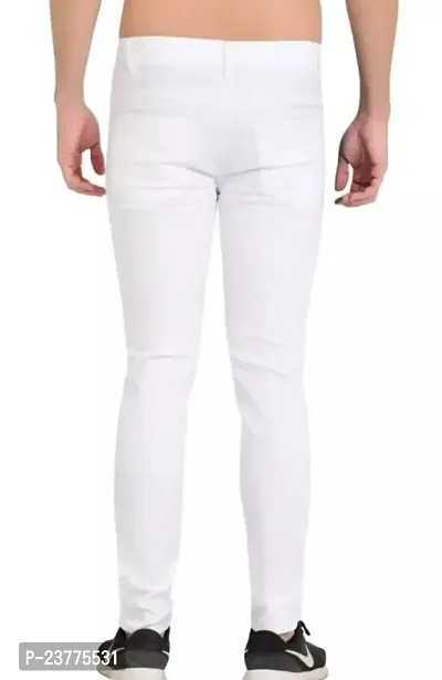 MEN PLAIN WHITE JEANS-thumb2