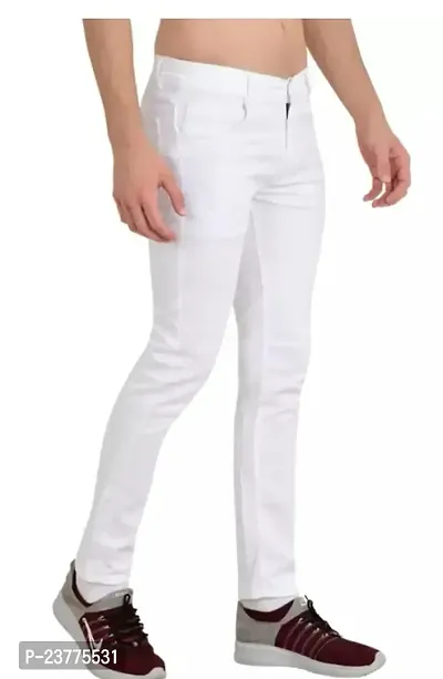 MEN PLAIN WHITE JEANS-thumb3