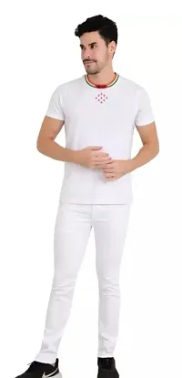 MEN PLAIN WHITE JEANS-thumb2