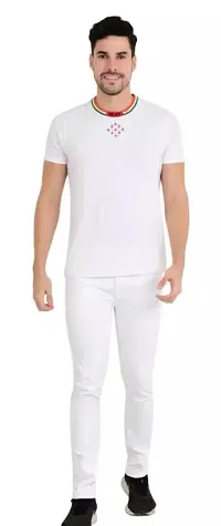 MEN PLAIN WHITE JEANS-thumb2