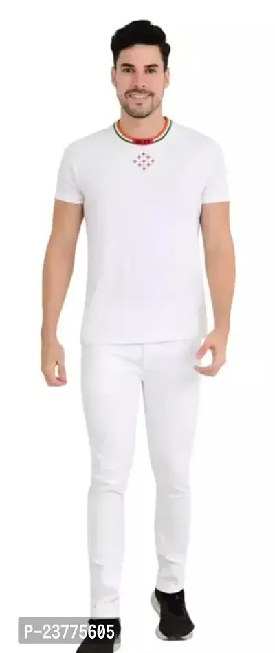 MEN PLAIN WHITE JEANS-thumb3