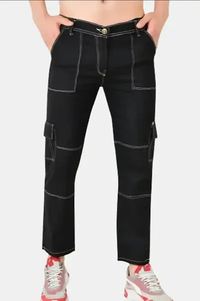 Linaria Fashion Men Black Cargo