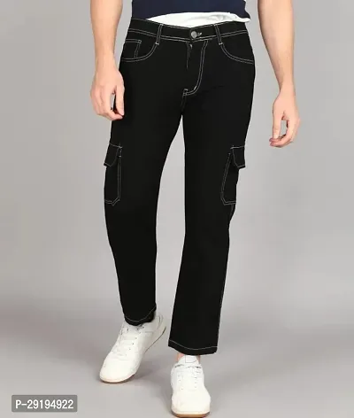 Classic Cotton Blend Solid Jeans for Men