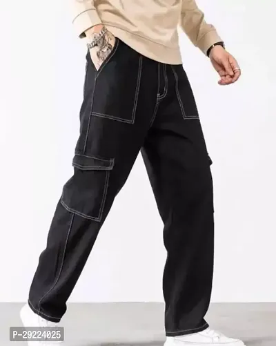 Stylish Men Black Fashion Jeans-thumb0