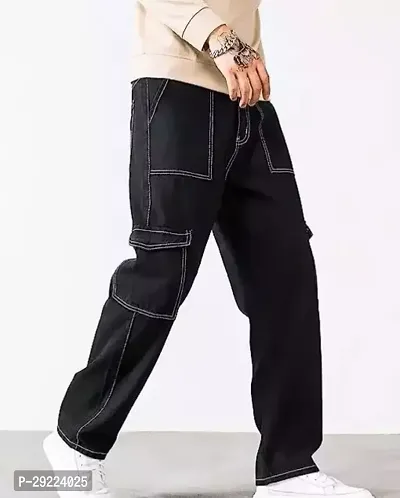 Stylish Men Black Fashion Jeans-thumb2