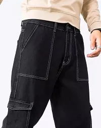 Stylish Men Black Fashion Jeans-thumb2