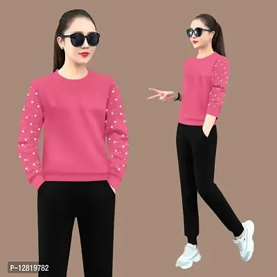 Elegant Pink Cotton Self Design T-Shirts For Women