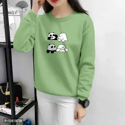 Elegant Green Cotton Self Design T-Shirts For Women-thumb0