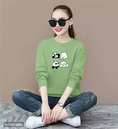 Elegant Green Cotton Self Design T-Shirts For Women-thumb0