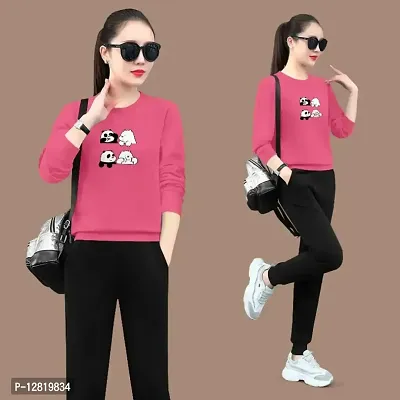 Elegant Pink Cotton Self Design T-Shirts For Women-thumb0