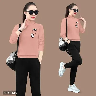 Elegant Peach Cotton Self Design T-Shirts For Women-thumb0