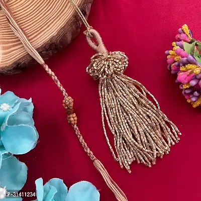 (Set Of 2) Rudraksha /Tassel Latkan Lumba Rakhi For Raksha Bandhan For Bhaiya , Bhabhi