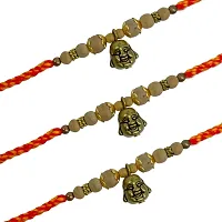 (Set Of 3) Laughing Buddha/Chandan Beads Rakhi Bracelet-thumb1