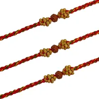 (Set Of 3) Rudraksha/Beads Multi Thread Rakhi For Raksha Bandhan-thumb1