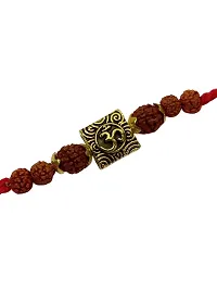 Simple Designer Rudraksha Chandan Rakhi With Om Designs Thread Rakhi - Pack Of 4-thumb4