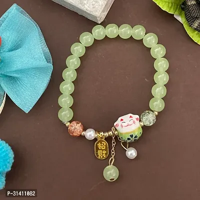 Cat/Jade Stone With Latkan Bracelet For Raksha Bandhan | Best Bracelet Rakhi For Brother/Bhabhi-thumb0