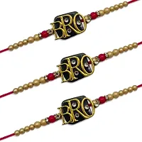 (Set Of 3) Bro/Stone , Beads Rakhi Bracelet For Raksha Bandhan-thumb1