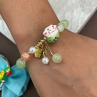 Cat/Jade Stone With Latkan Bracelet For Raksha Bandhan | Best Bracelet Rakhi For Brother/Bhabhi-thumb1