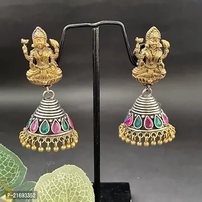 Silver Brass  Jhumkas Earrings For Women