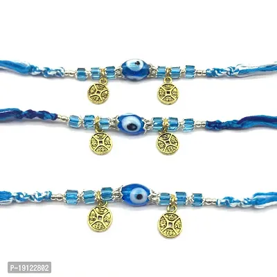 Combo Of 3Blue Evil Eye Rakhi For Raksha Bandhan | Best Rakhi Bluethread For Brother-thumb2