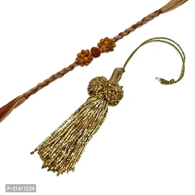 (Set Of 2) Rudraksha /Tassel Latkan Lumba Rakhi For Raksha Bandhan For Bhaiya , Bhabhi-thumb2