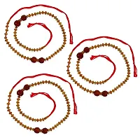 (Set Of 3) Rudraksha With Wood Beads Rakhi Bracelet-thumb1