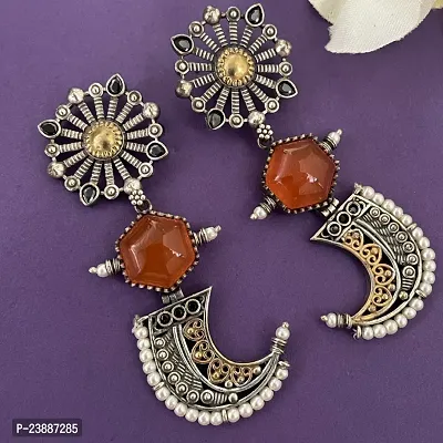 Fancy Oxidised Silver Earrings For Women