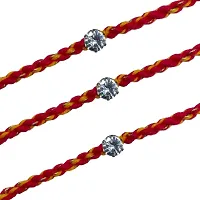 (Set Of 3) Diamond Multicolor Rakhi Bracelet-thumb1