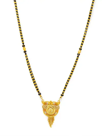 Long Mangalsutra Designs Plated Latest Design Tanmaniya/Long Chain/Black Beads New Mangalsutra Designs For Women (43 Inches)