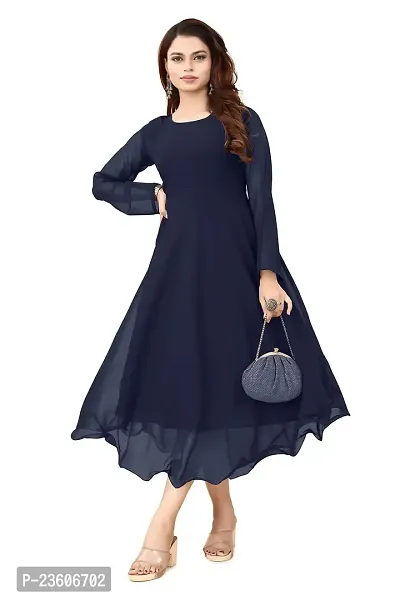 Navya Clothing Heavy Georgette Long Anarkali Gown Kurta for Women  Girls-thumb5