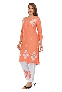 Latest Orange Kurti Pant Set-thumb3